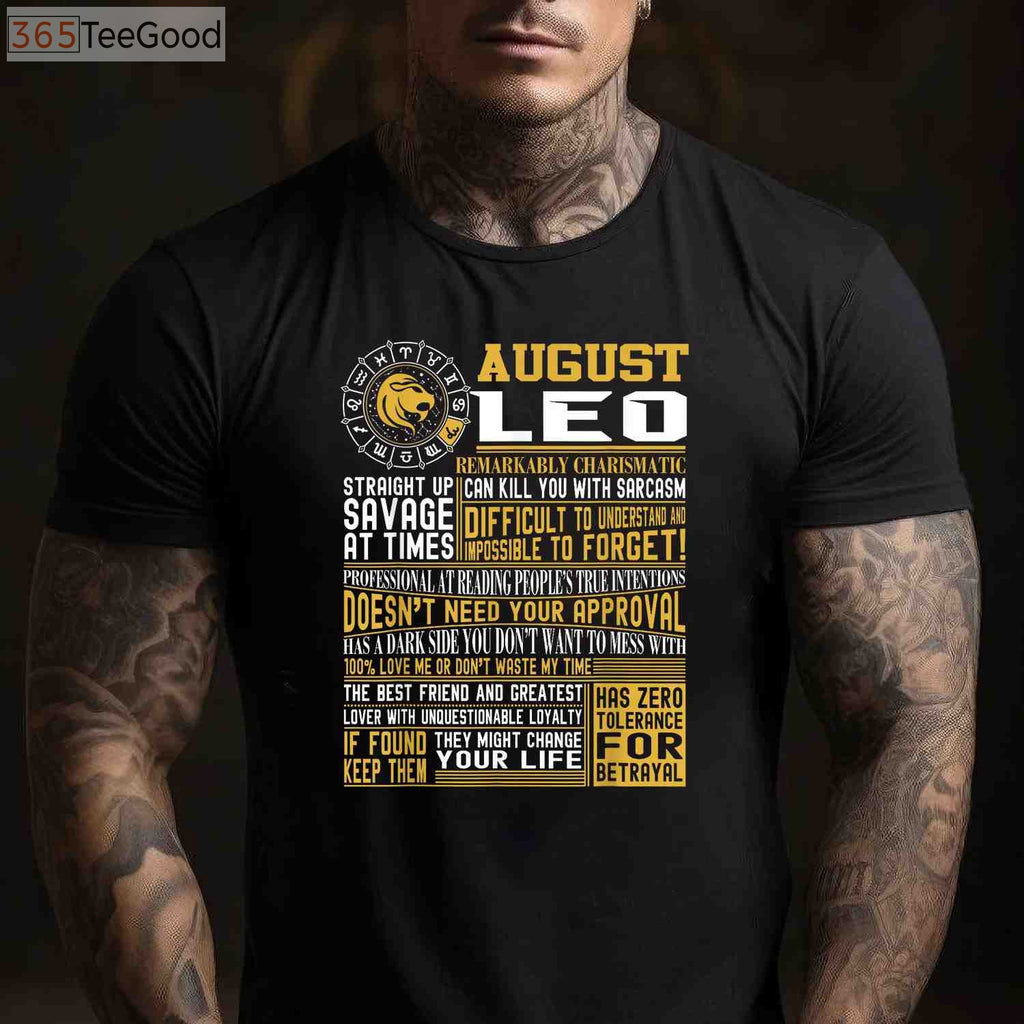 Premium Leo Zodiac Sign Birthday Shirt - Best August Born Horoscope Apparel