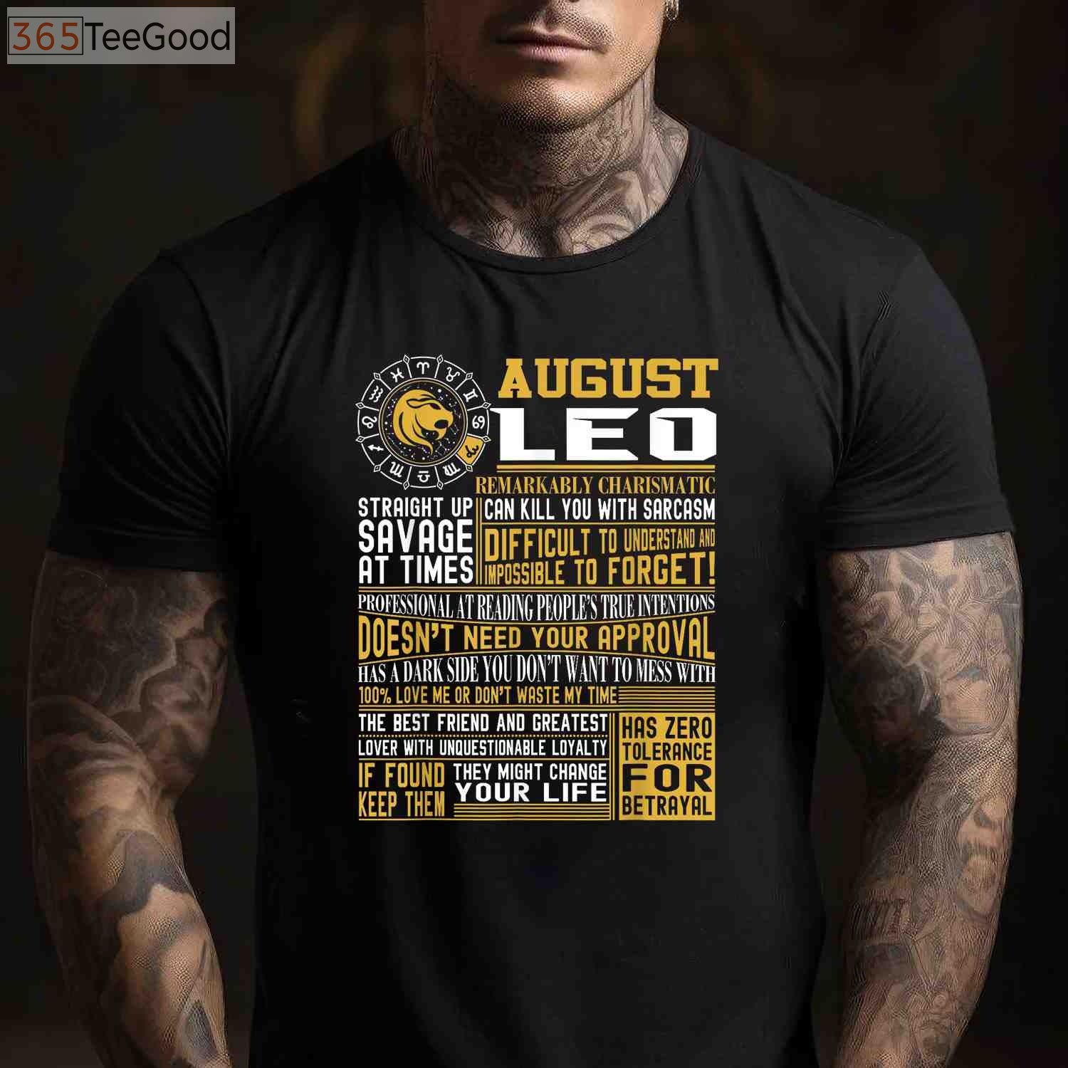Premium Leo Zodiac Sign Birthday Shirt - Best August Born Horoscope Apparel