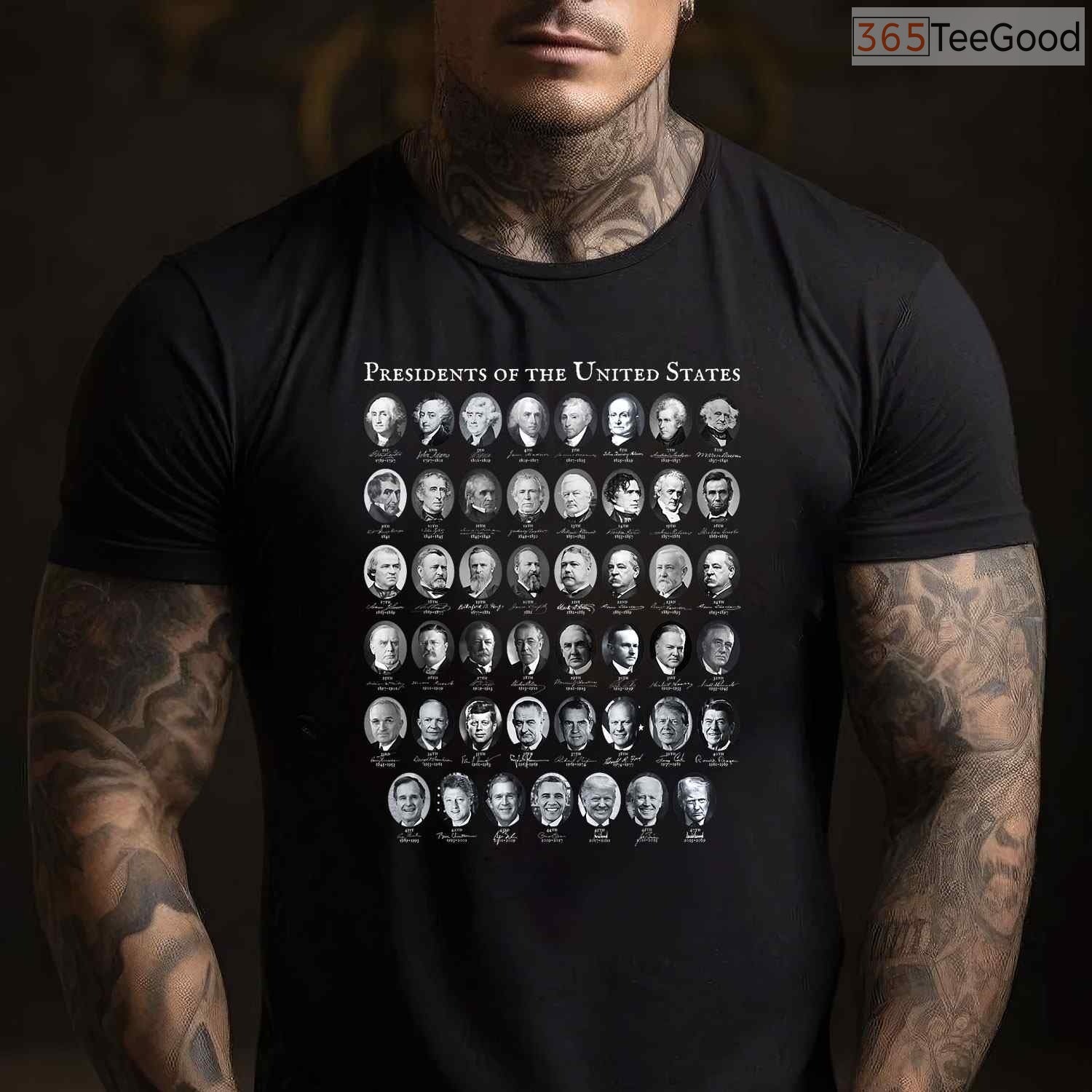 Presidents of The United States T-Shirt Educational US History Chart Shirt for Teachers Students
