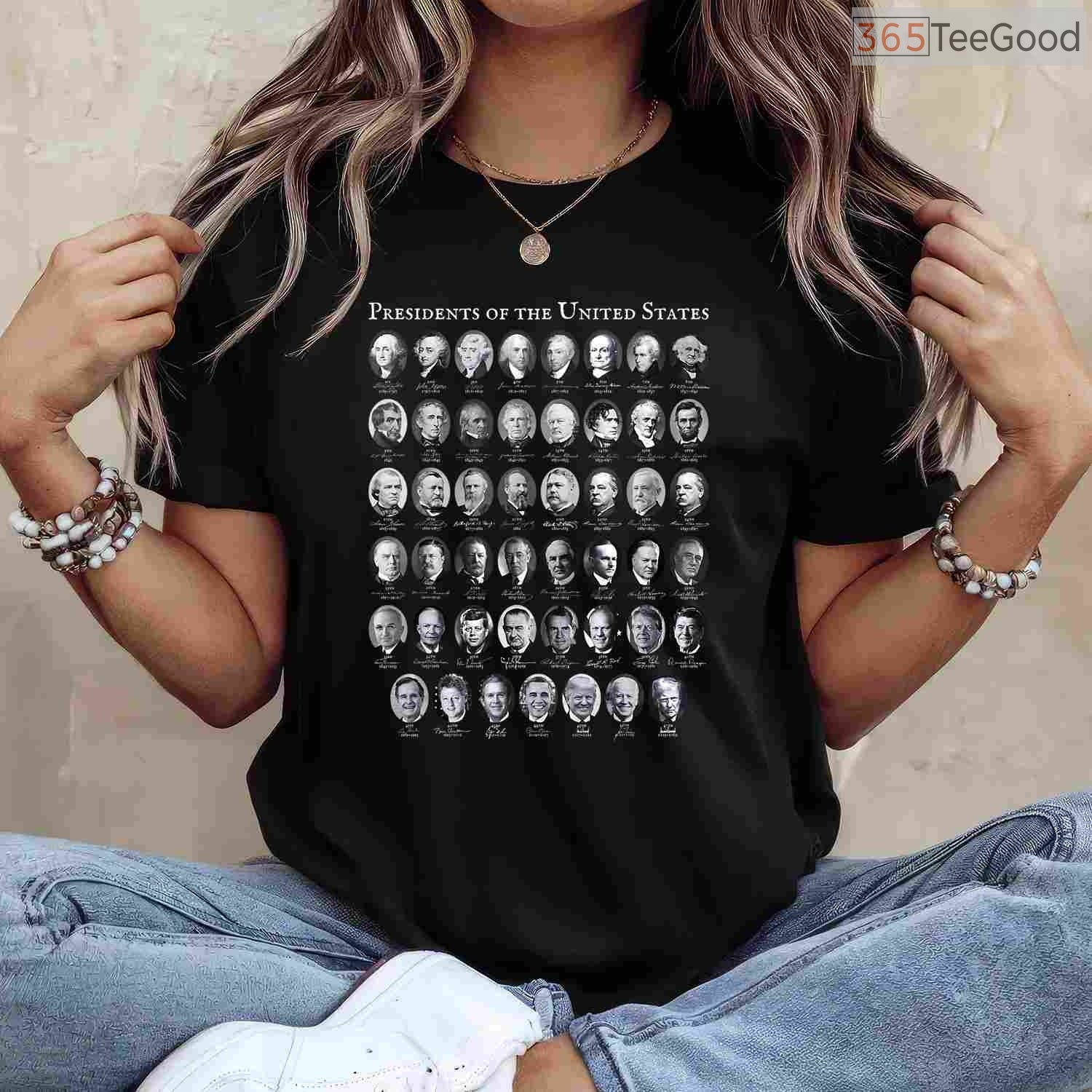 Presidents of The United States T-Shirt Educational US History Chart Shirt for Teachers Students