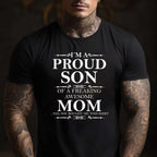 Proud Son of a Freaking Awesome Mom Funny Quote Tee T-Shirt Unisex Adults