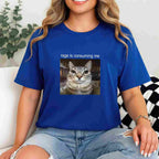 Rage Is Consuming Me Funny Cat Meme Tee Silly Staring Cat T-Shirt for Adults Unisex