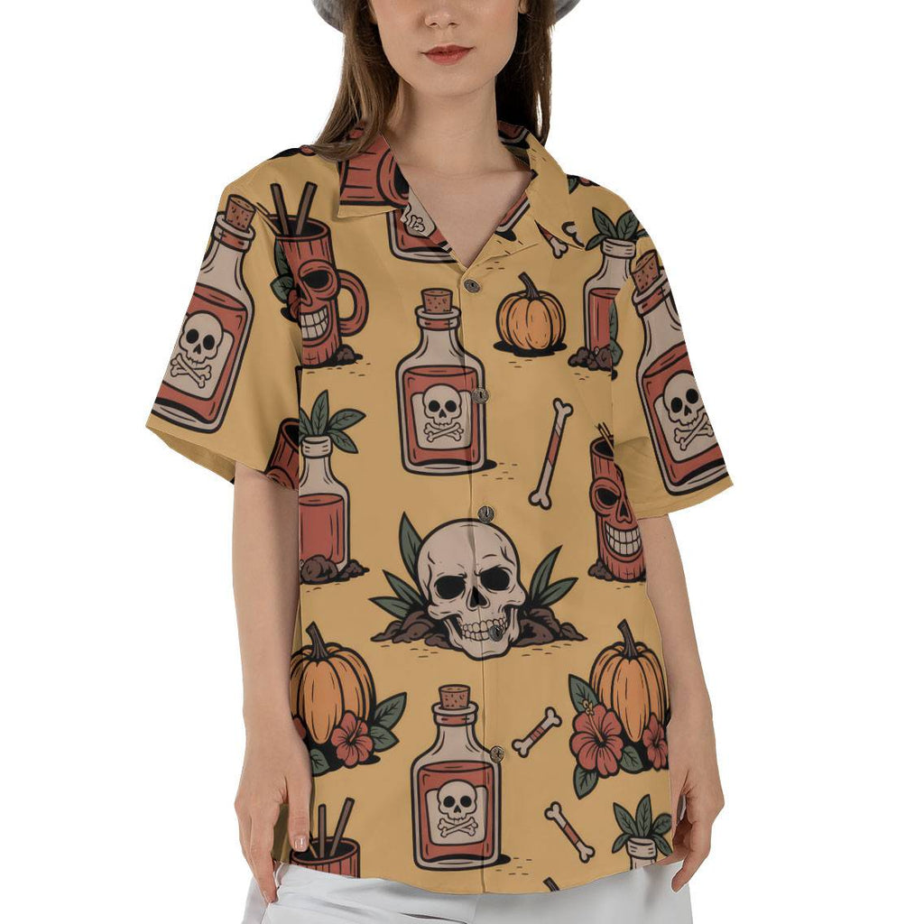 Red Hibiscus Retro Beach Scene Hawaiian Shirt Vacation Gift Idea 2026
