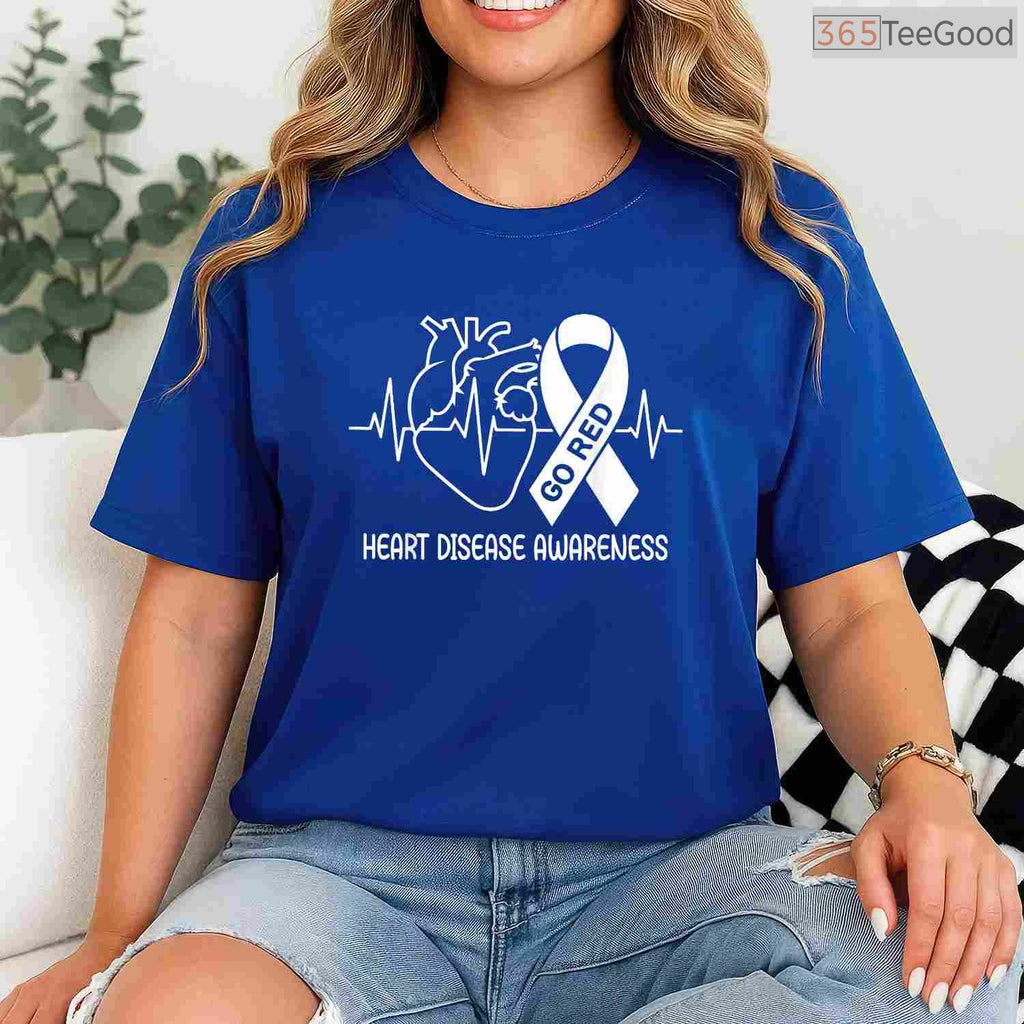 Red Ribbon February Month Shirt – Go Red Heart Disease Awareness
