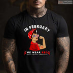 Red Sunglasses Heart Awareness Shirt – In February We Wear Red T-Shirt