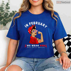 Red Sunglasses Heart Awareness Shirt – In February We Wear Red T-Shirt