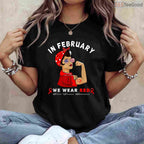 Red Sunglasses Heart Awareness Shirt – In February We Wear Red T-Shirt