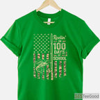 Reelin' in 100 Days of School Fishing Shirt, Fun Bass Fishing Youth Apparel