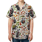 Retro Beach Scene with Red Hibiscus Hawaiian Tee Trendy Beach Style 2026