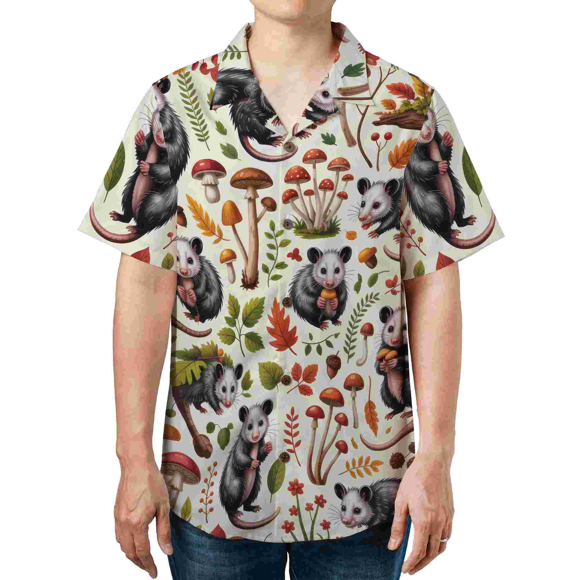 Retro Beach Scene with Red Hibiscus Hawaiian Tee Trendy Beach Style 2026