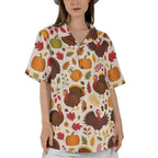 Retro Beach Scene Red Hibiscus Seamless Hawaiian Shirt Vintage Summer Look