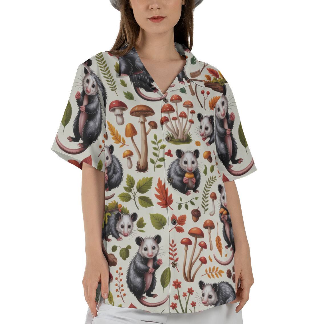 Retro Beach Scene with Red Hibiscus Hawaiian Tee Trendy Beach Style 2026