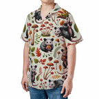 Retro Beach Scene with Red Hibiscus Hawaiian Tee Trendy Beach Style 2026