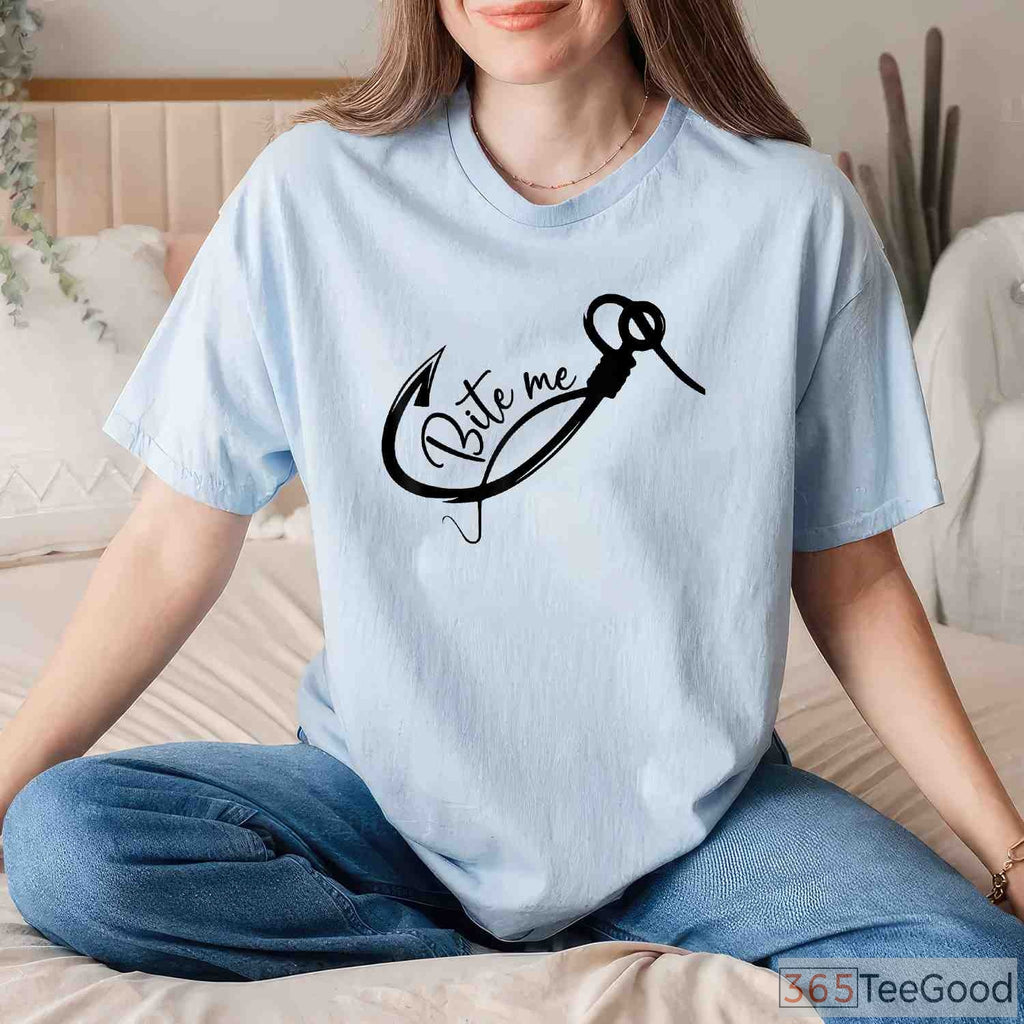 Retro Bite Me Bass Fishing Shirt - Cool Vintage Catchy Angler Apparel
