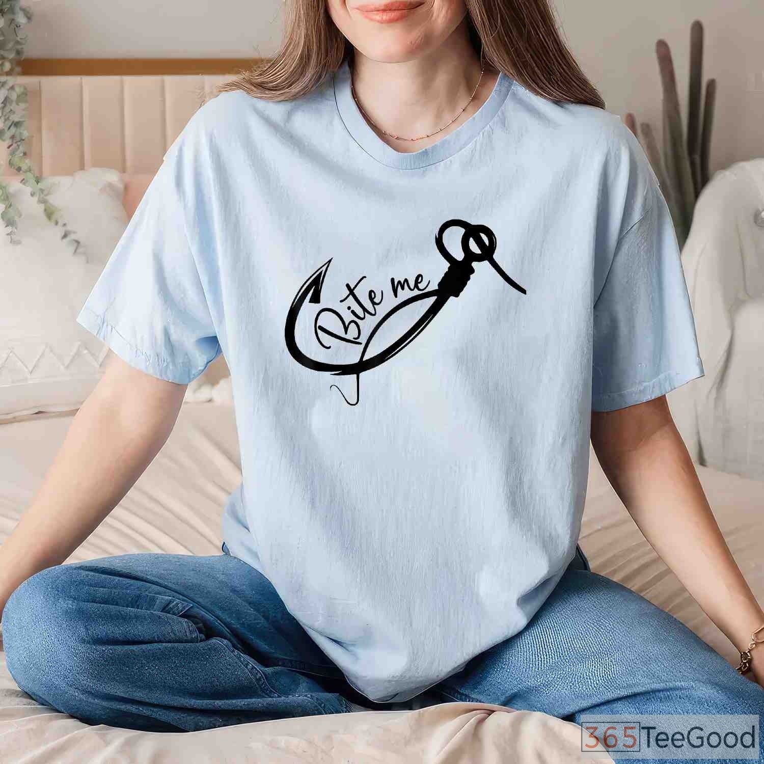 Retro Bite Me Bass Fishing Shirt - Cool Vintage Catchy Angler Apparel