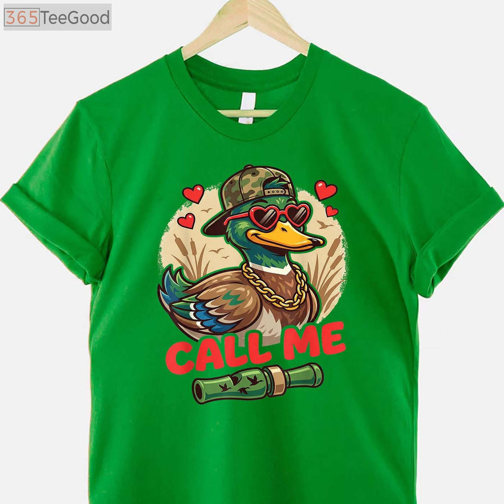 Retro Call Me Duck Hunting Shirt, Funny Valentine’s Day Waterfowl Hunter Gift