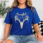 Retro Compound Bow Archery Hunting Shirt, Vintage Deer Skull Archer Dad Tee