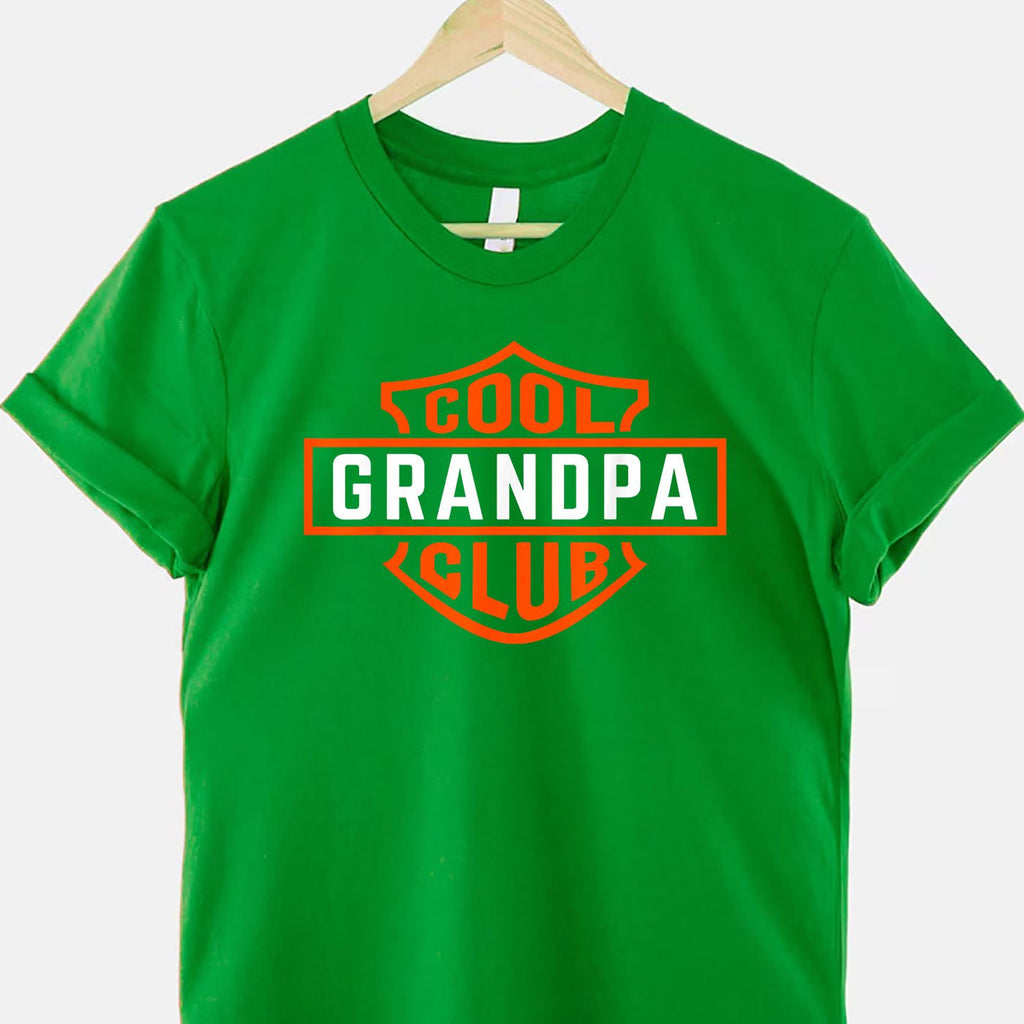 Retro Cool Grandpa Club Funny Fathers Day Gift Tee T-Shirt Men Adults Unisex