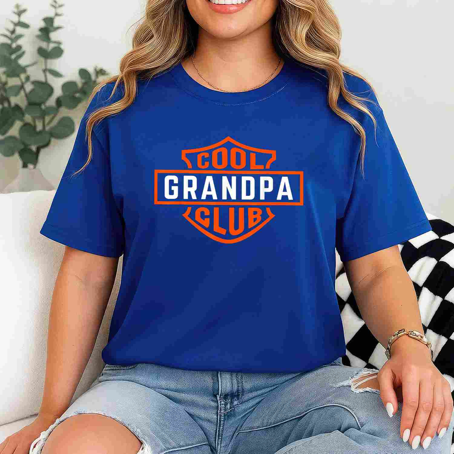 Retro Cool Grandpa Club Funny Fathers Day Gift Tee T-Shirt Men Adults Unisex