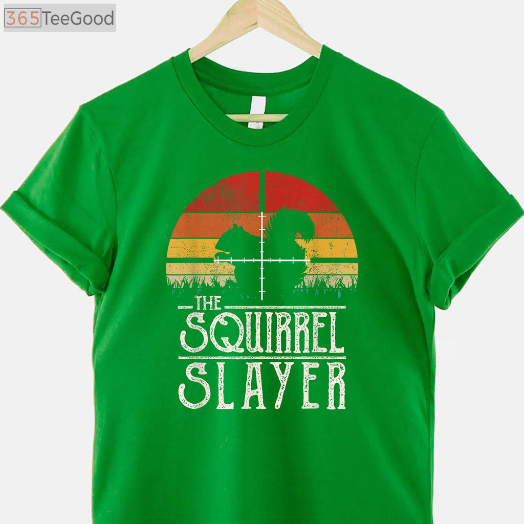 Retro Squirrel Hunting Sunset Shirt, Vintage Squirrel Slayer Small Game Tee