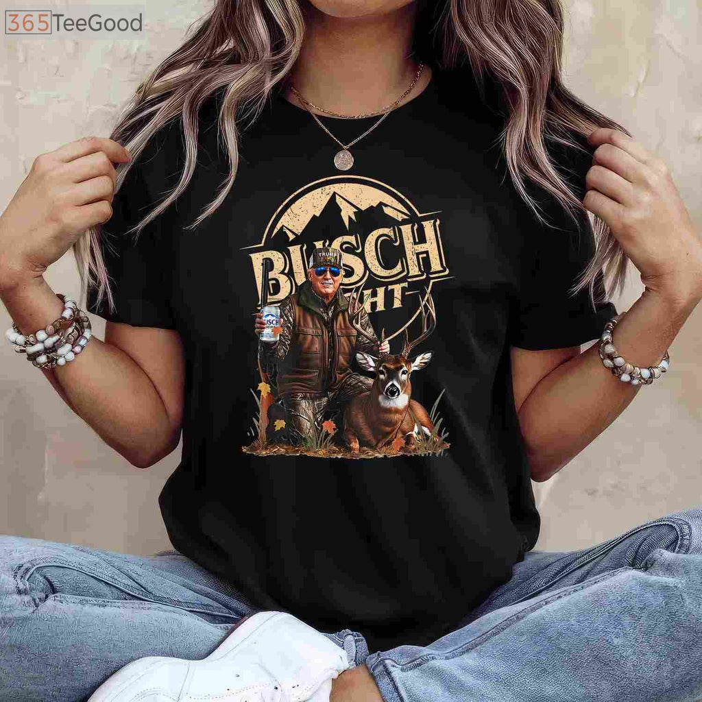 Retro Trump Hunting Shirt, Funny Beer Drinking and Deer Hunting Graphic Tee
