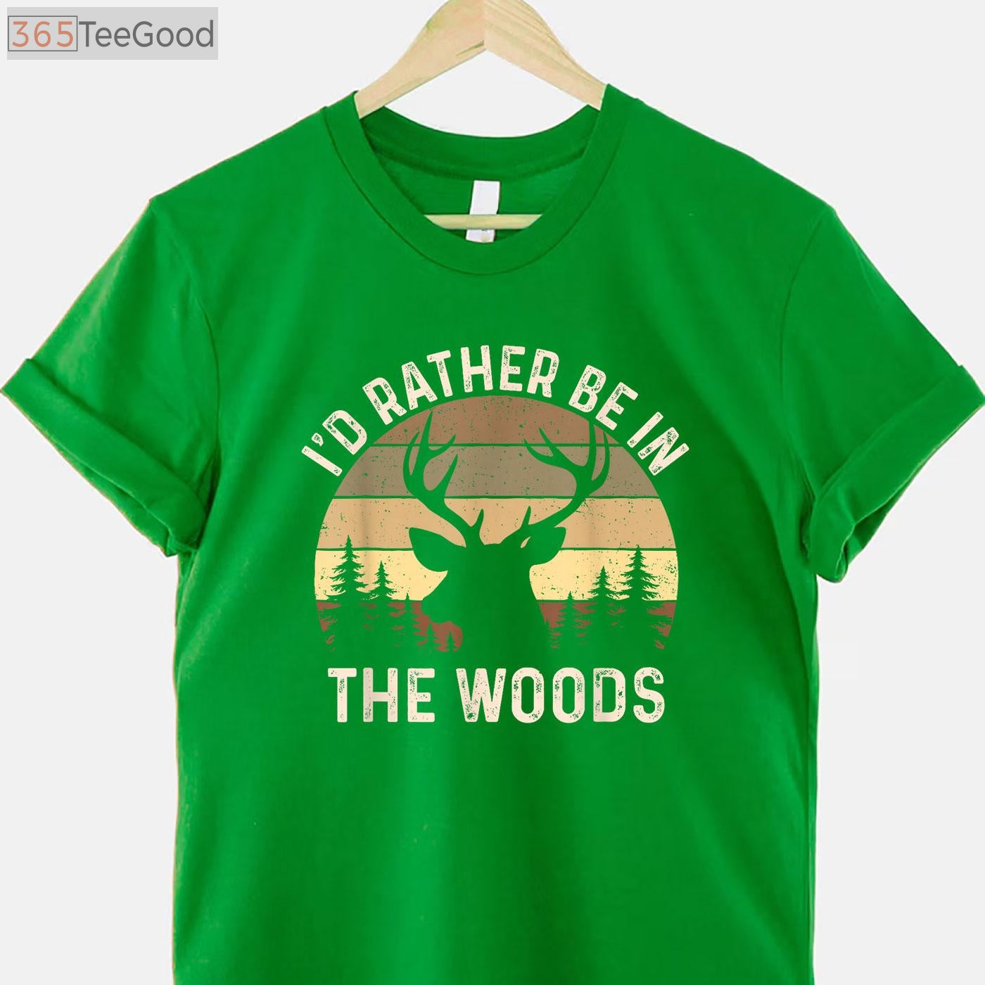 Retro Vintage I'd Rather Be In The Woods Hunting Shirt, Outdoor Lover Tee
