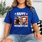 Retro Washington Lincoln American Flag T-Shirt Vintage Happy Presidents Day Patriotic Shirt