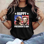 Retro Washington Lincoln American Flag T-Shirt Vintage Happy Presidents Day Patriotic Shirt