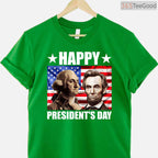 Retro Washington Lincoln American Flag T-Shirt Vintage Happy Presidents Day Patriotic Shirt