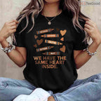 Same Heart Different Skin T-Shirt Black History Month African American Unity Shirt for Women