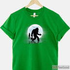 Sasquatch Night Fishing T-Shirt, Funny Bigfoot Lake Life Apparel for Adults