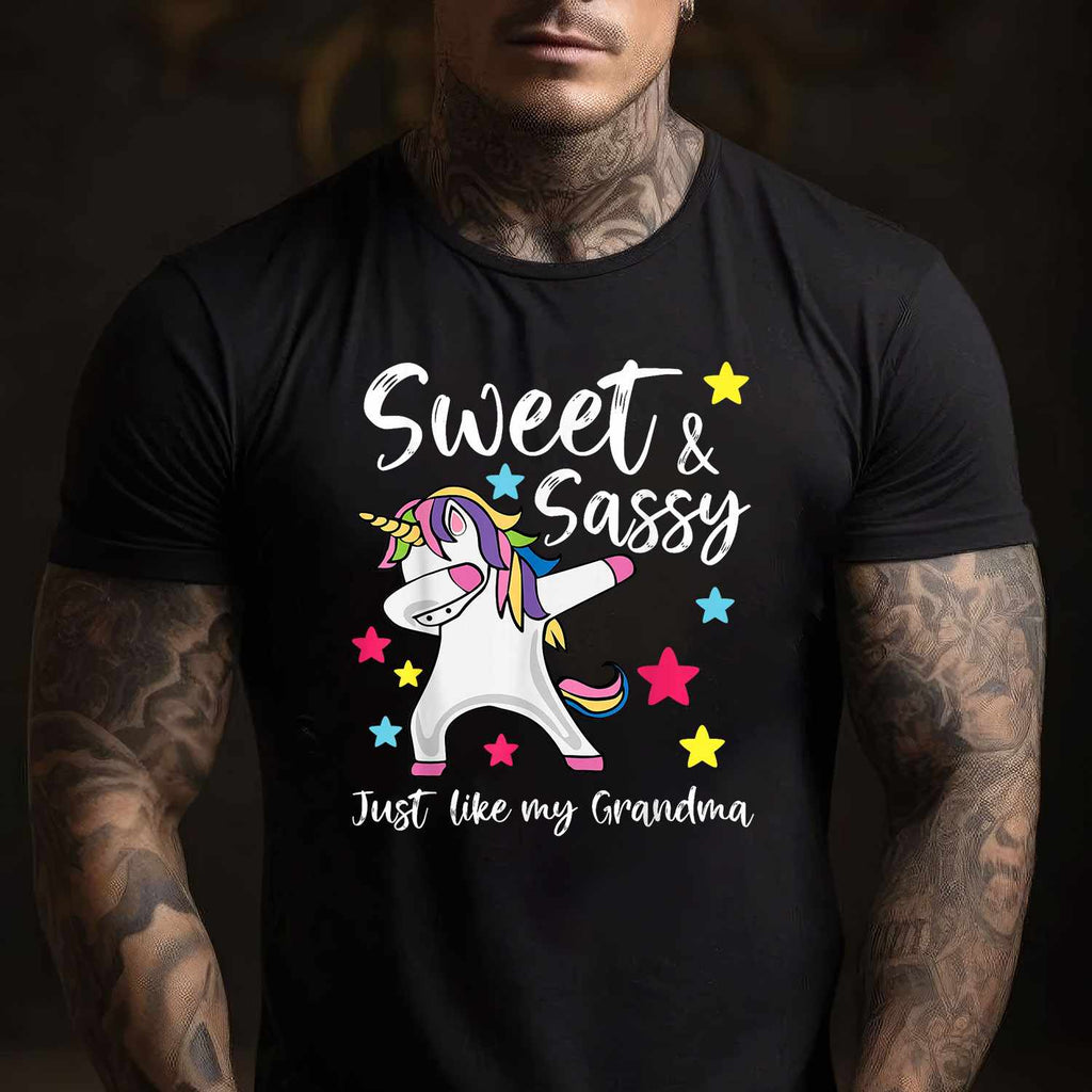 Sassy Like My Grandma Unicorn T-Shirt Tee Matching Nana and Granddaughter Family Gift