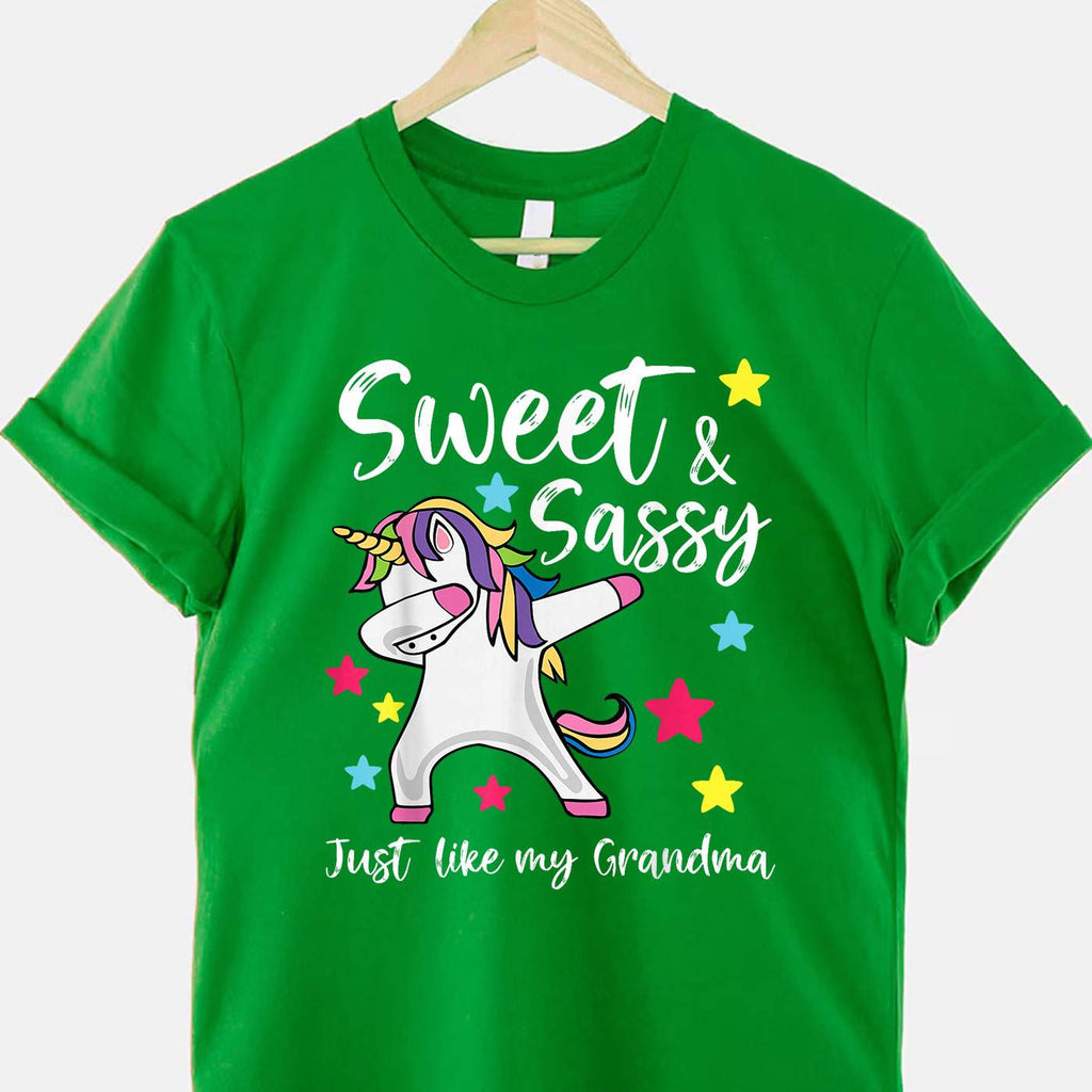 Sassy Like My Grandma Unicorn T-Shirt Tee Matching Nana and Granddaughter Family Gift