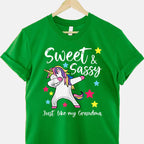 Sassy Like My Grandma Unicorn T-Shirt Tee Matching Nana and Granddaughter Family Gift