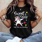 Sassy Like My Grandma Unicorn T-Shirt Tee Matching Nana and Granddaughter Family Gift