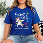 Sassy Like My Grandma Unicorn T-Shirt Tee Matching Nana and Granddaughter Family Gift