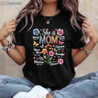 She Is Mom Bible Verse Christian Boho Floral Mother’s Day T-Shirt