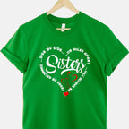 Side by Side or Miles Apart Sisters Connected by Heart T-Shirt Tee Long Distance Sister Gift