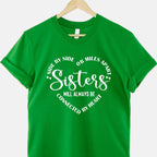 Side by Side Miles Apart Sisters Always Connected by Heart T-Shirt Tee Meaningful Sister Bond Gift