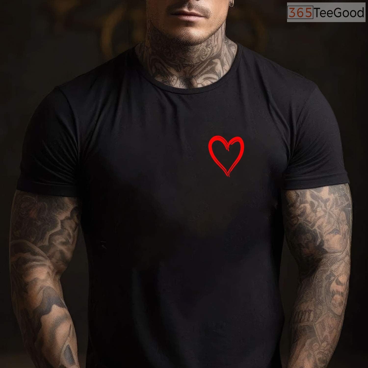 Simple Red Heart Design T-Shirt for Couples, Minimalist Love Symbol Valentine Day Shirt for Men Women