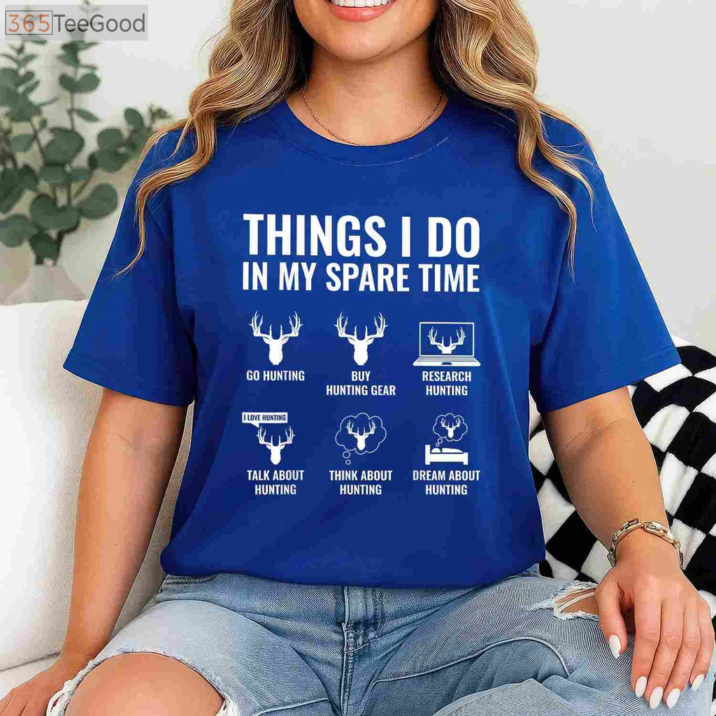 Spare Time Funny Deer Hunting Lover T-Shirt, Outdoor Hobbyist Graphic Gear