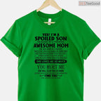 Spoiled Son February Birthday Shirt – Raised By An Awesome Mom Graphic Tee