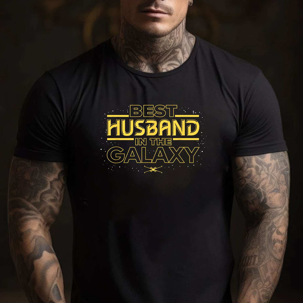 Star Wars Best Husband in the Galaxy Birthday Anniversary T-Shirt Tee Nerd Gift