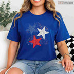 Stars American Flag Fireworks 4th Of July T-Shirt Independence Day Celebration Graphic Shirt