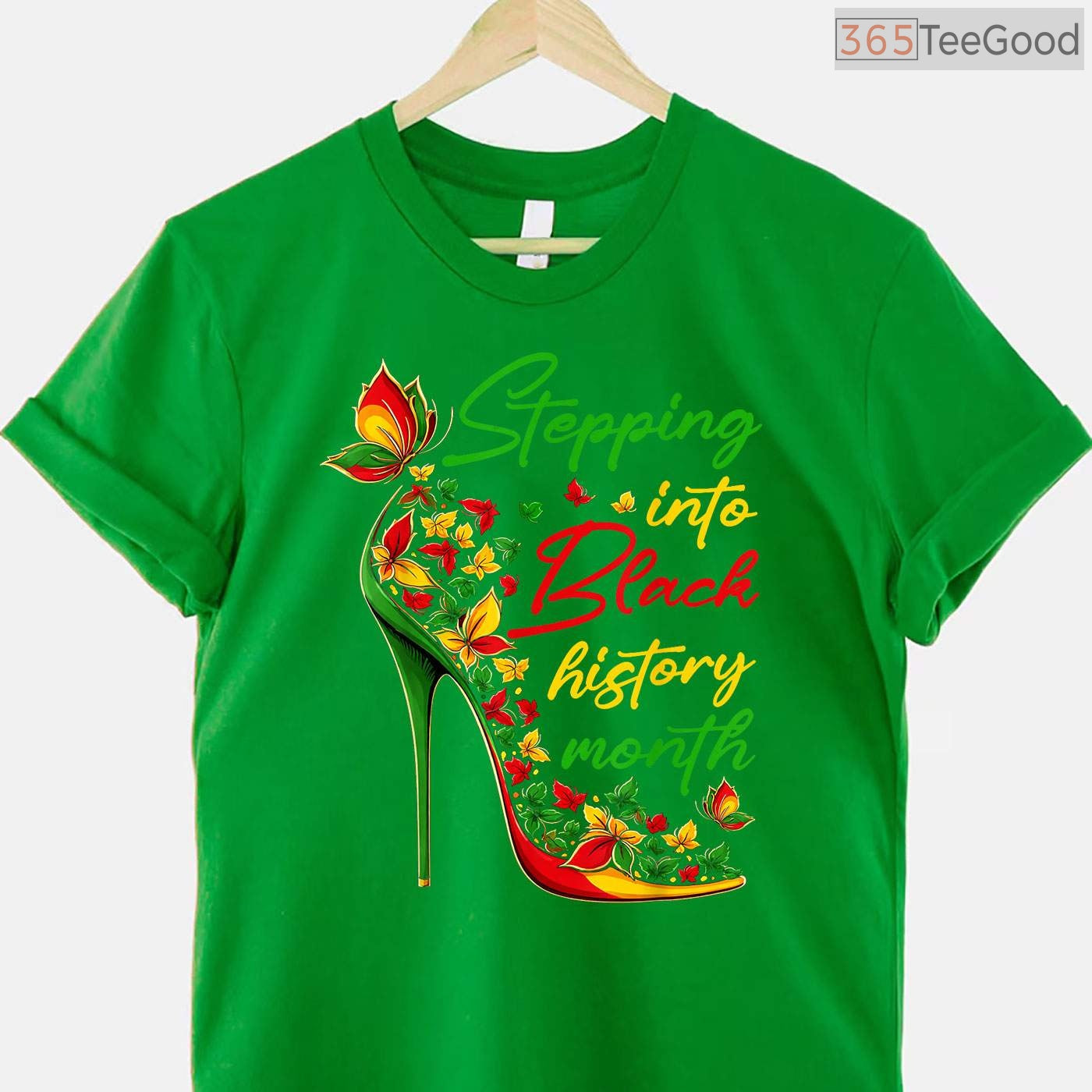 Stepping Into Black History Month High Heels T-Shirt Women Girls Melanin Diva Shirt
