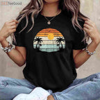 Sunshine Summer Vibes Palm Trees T-Shirt - Retro Tropical Beach Party Tee