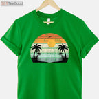 Sunshine Summer Vibes Palm Trees T-Shirt - Retro Tropical Beach Party Tee