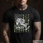 Tactical Camo American Flag Fishing Shirt, Patriotic Outdoor Gift for Men & Boys
