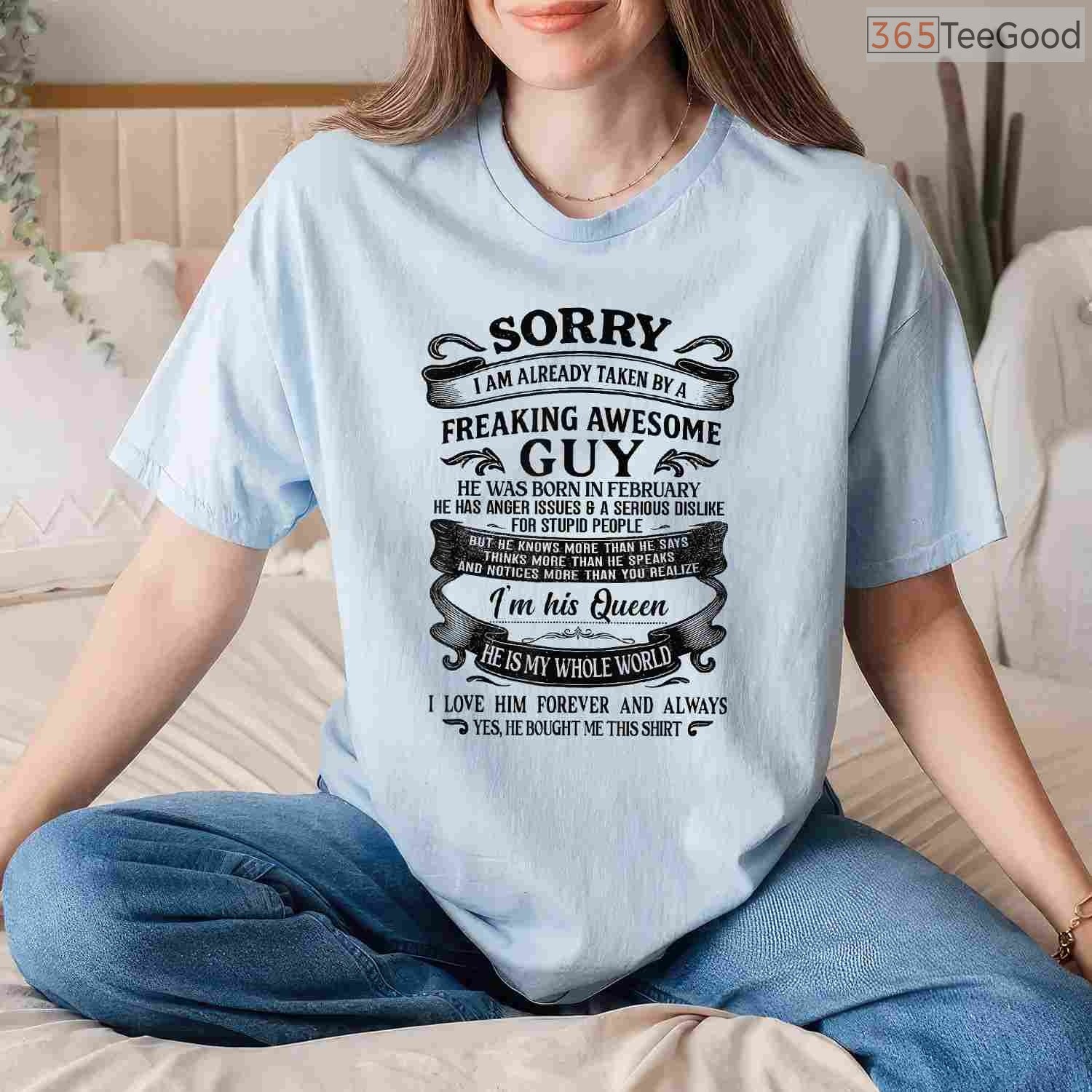 Taken By A February Guy Shirt – Funny Wife Girlfriend Anniversary Gift