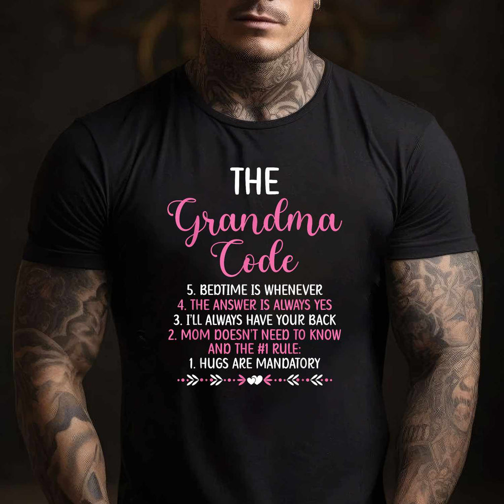 The Grandma Code Funny Granny Gift Tee Grandmother Humor T-Shirt Women Unisex